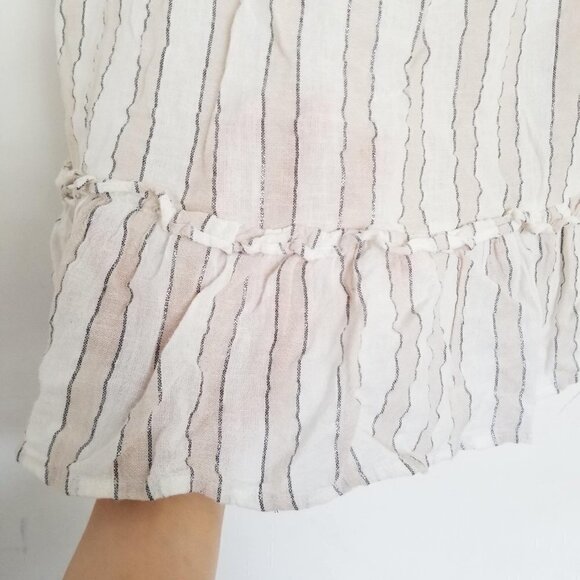 Rails Mira Costa Stripe Metallic Linen Peplum Tank - Picture 11 of 17